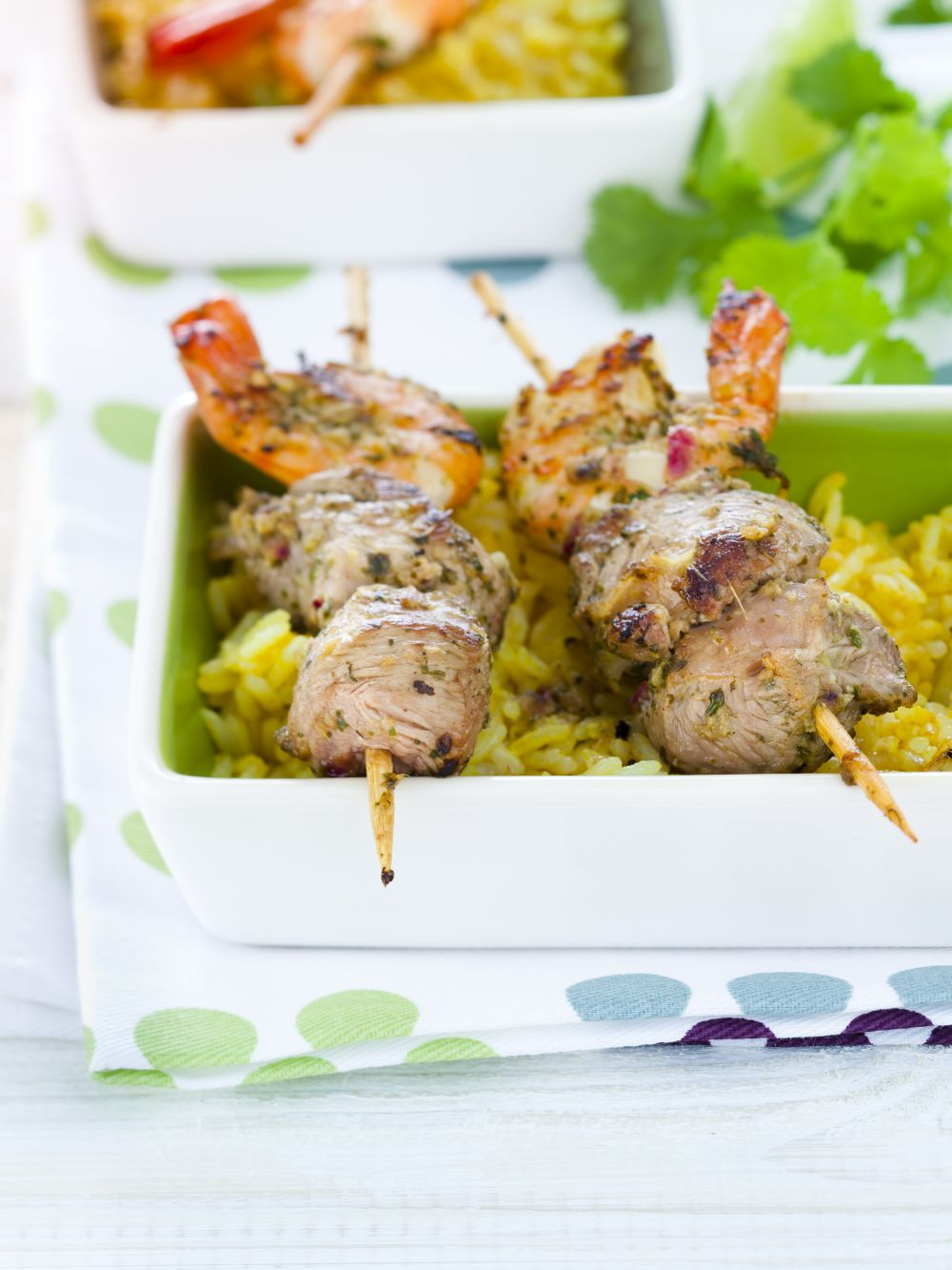 Lamssaté met gamba's Irish Food Board