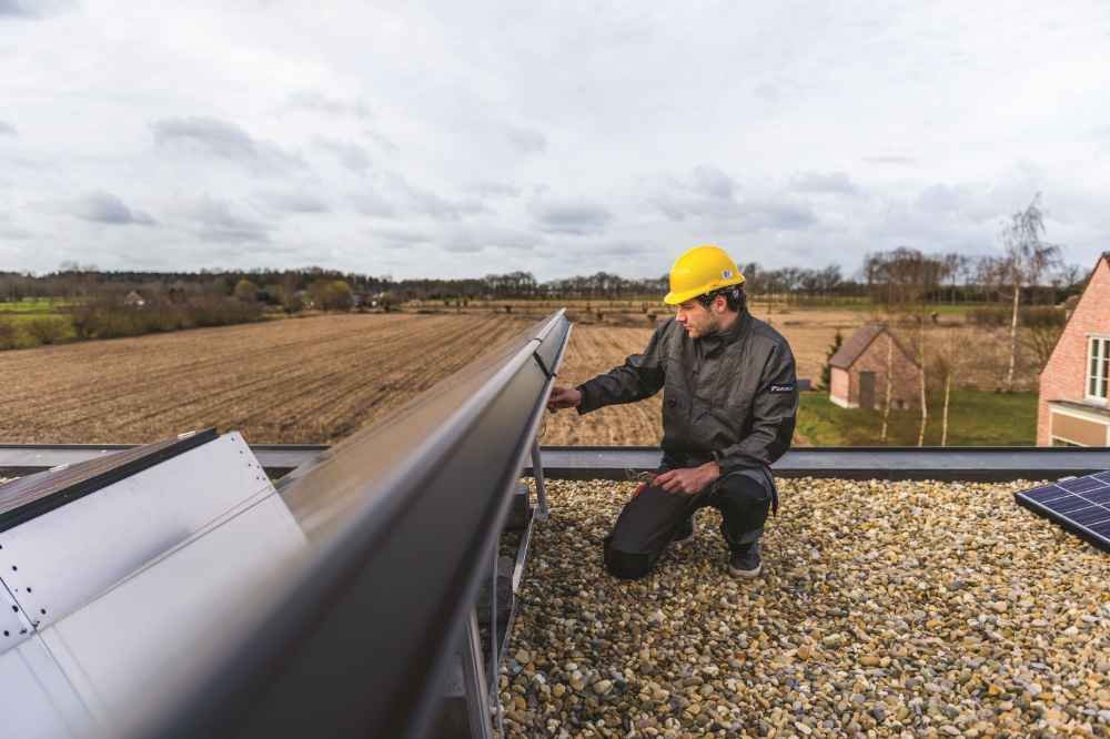 zonne-installatie op druk