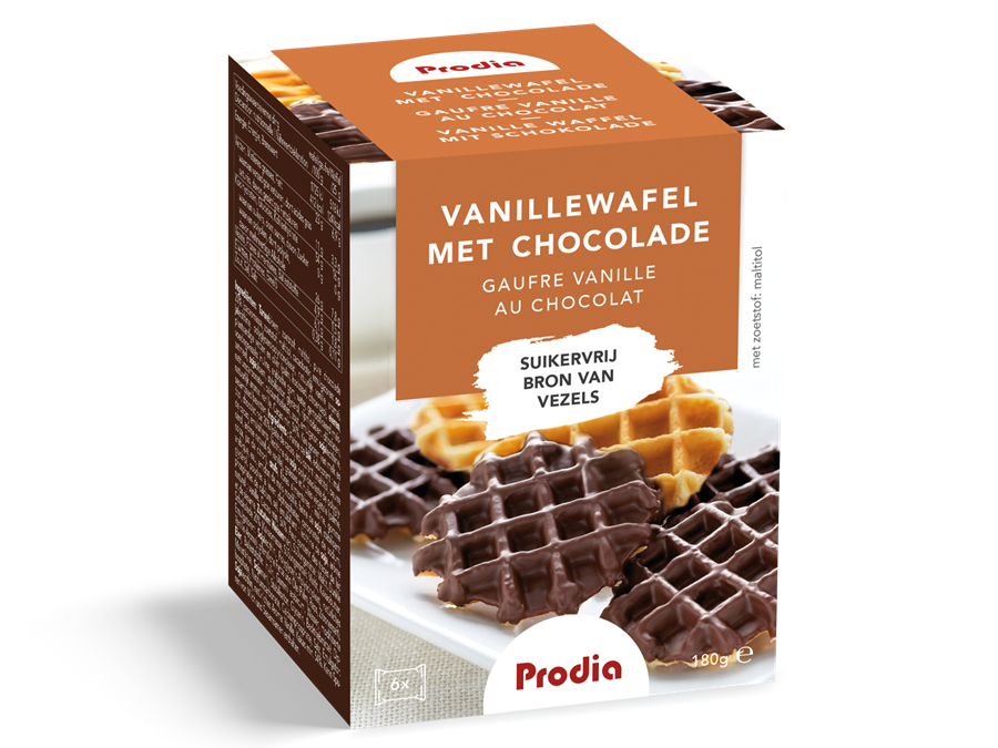 Prodia Vanillewafel met chocolade suikervrij