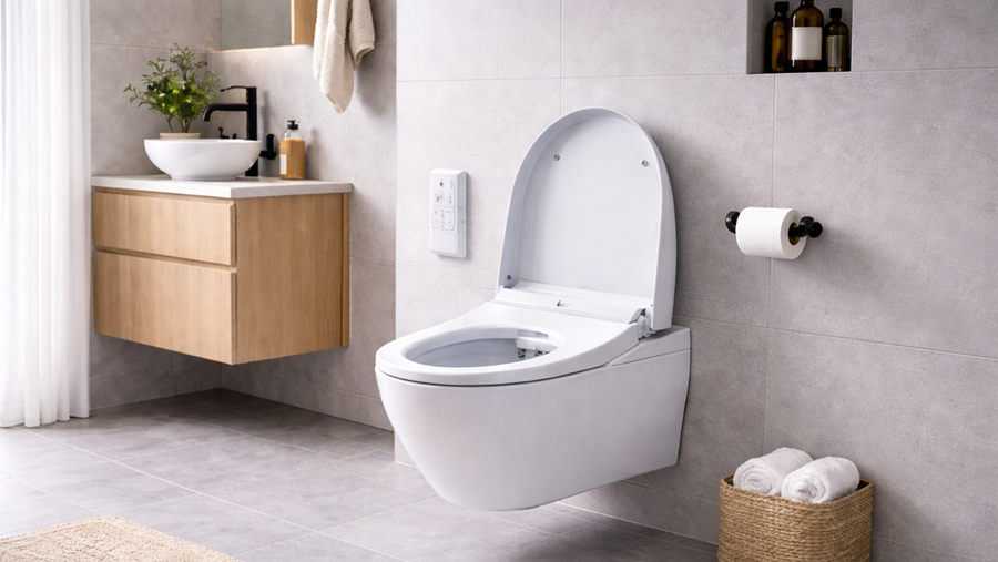 beeldje van douchetoilet